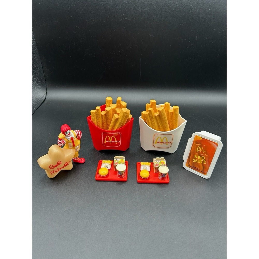 VTG Fisher Price Fun With Food McDonald's Toy Lot Fries Ronald BBQ Tray
